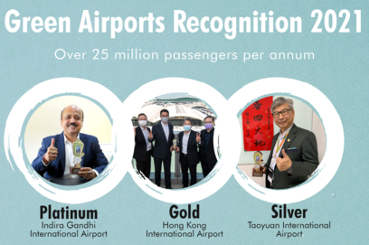 The Green Airports Recognition programme has recognized six airport members from Australia, Chinese Taipei, Hong Kong SAR and India for improving local air quality.